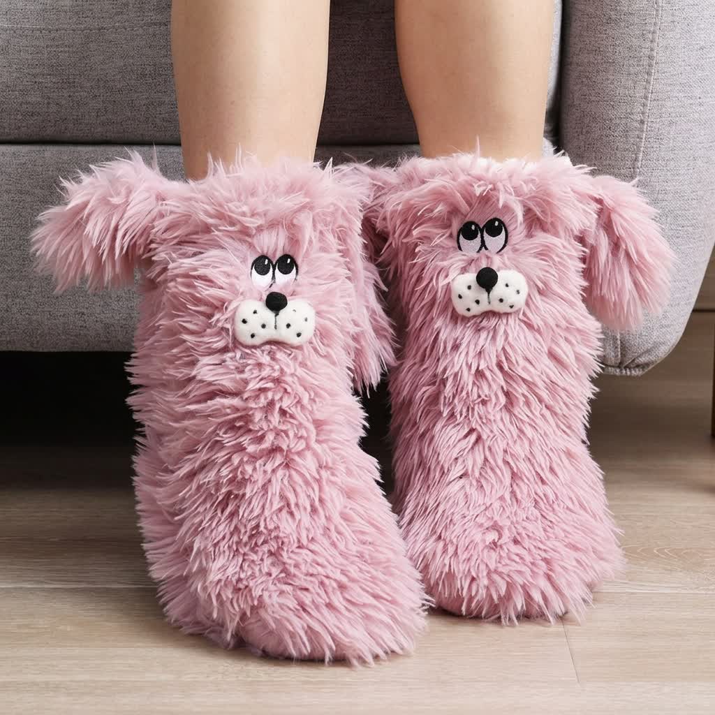 Gemütliche Hundehausschuhsocken - Rosa - EU36-41 (US3-7,5) - image 2