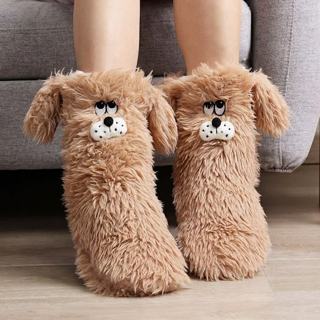 Gemütliche Hundehausschuhsocken - Khaki - EU36-41 (US3-7,5) - image 0