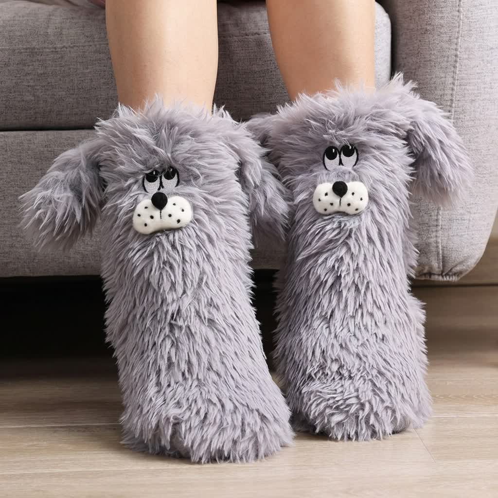 Gemütliche Hundehausschuhsocken - Grau - EU36-41 (US3-7,5) - image 1