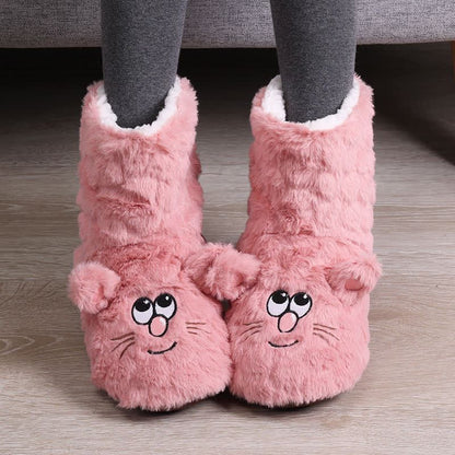 Rosa Katzenkopf-Socken zum Flauschen - Rosa - Kinder EU32–35 (US1–3,5) - image 0