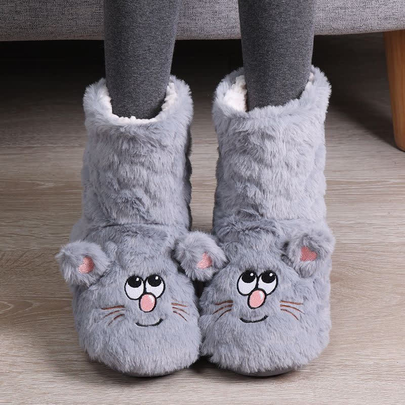 Rosa Katzenkopf-Socken zum Flauschen - Grau - Kinder EU32–35 (US1–3,5) - image 5
