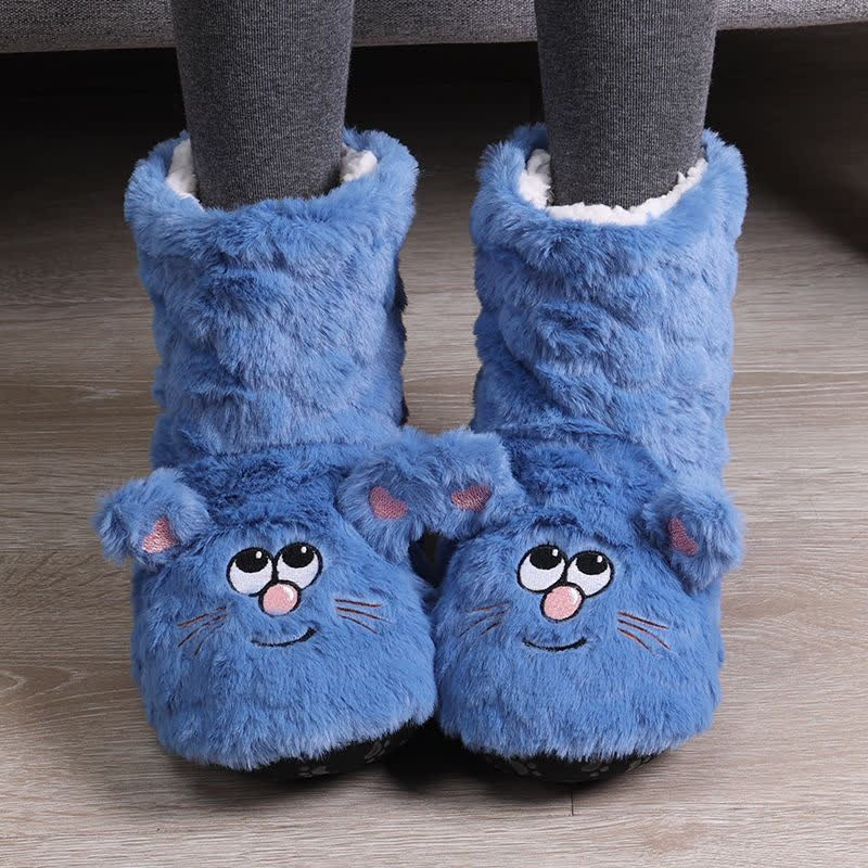 Rosa Katzenkopf-Socken zum Flauschen - Blau - Kinder EU32–35 (US1–3,5) - image 6