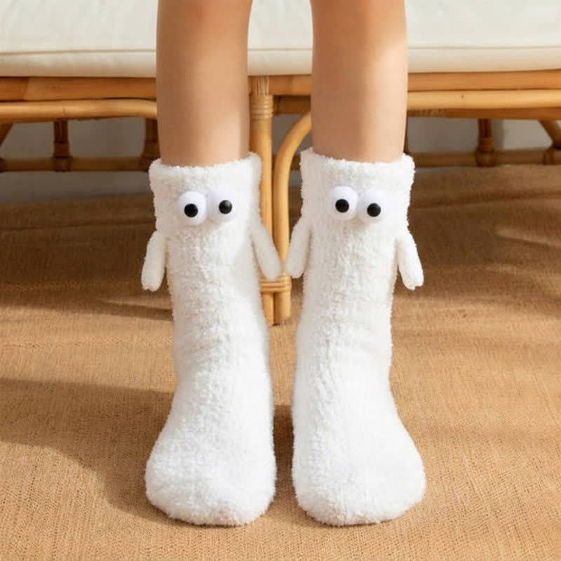 Weiße lange Socken mit Kulleraugen (4 Paar) - Weiß - EU36-42 (US3-8,5) - image 0