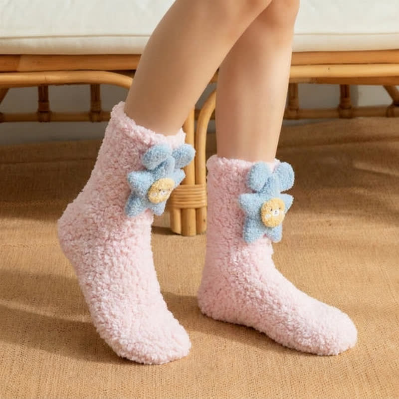 Pinke und blaue Hausschuhe mit Sternen- und Bärenmotiv - Rosa - EU36-42 (US3-8,5) - image 1