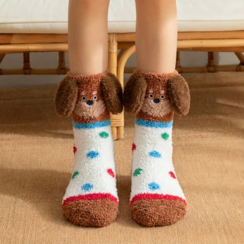 Gestreifte Socken mit Welpenohren (3 Paar) - Weiß - EU36-42 (US3-8,5) - image 4