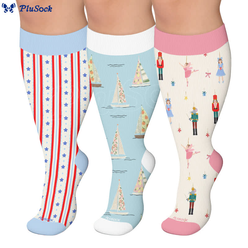 Plus Size Segelboot-Nussknacker-Kompressionsstrümpfe - image 0
