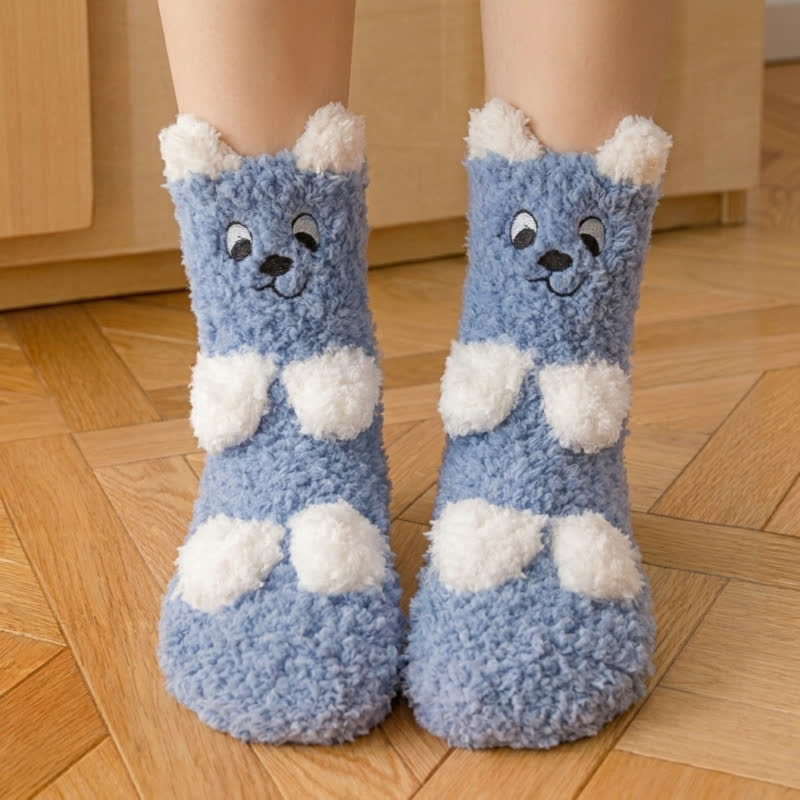 Niedliche Fleece-Haussocken mit weißem Tiergesicht - G - EU36-41 (US3-7,5) - image 7