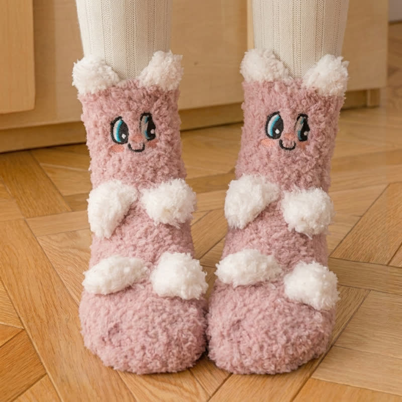 Niedliche Fleece-Haussocken mit weißem Tiergesicht - H - EU36-41 (US3-7,5) - image 4