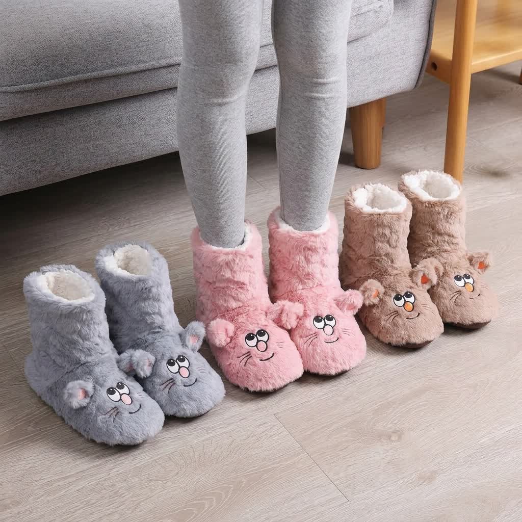 Rosa Katzenkopf-Socken zum Flauschen - image 1