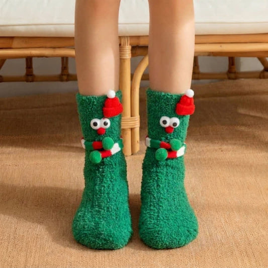 Weihnachtliche Korallenvlies-Magnet-Handsocken (2 Paar) - Grün - EU36-43 (US3-9) - image 0