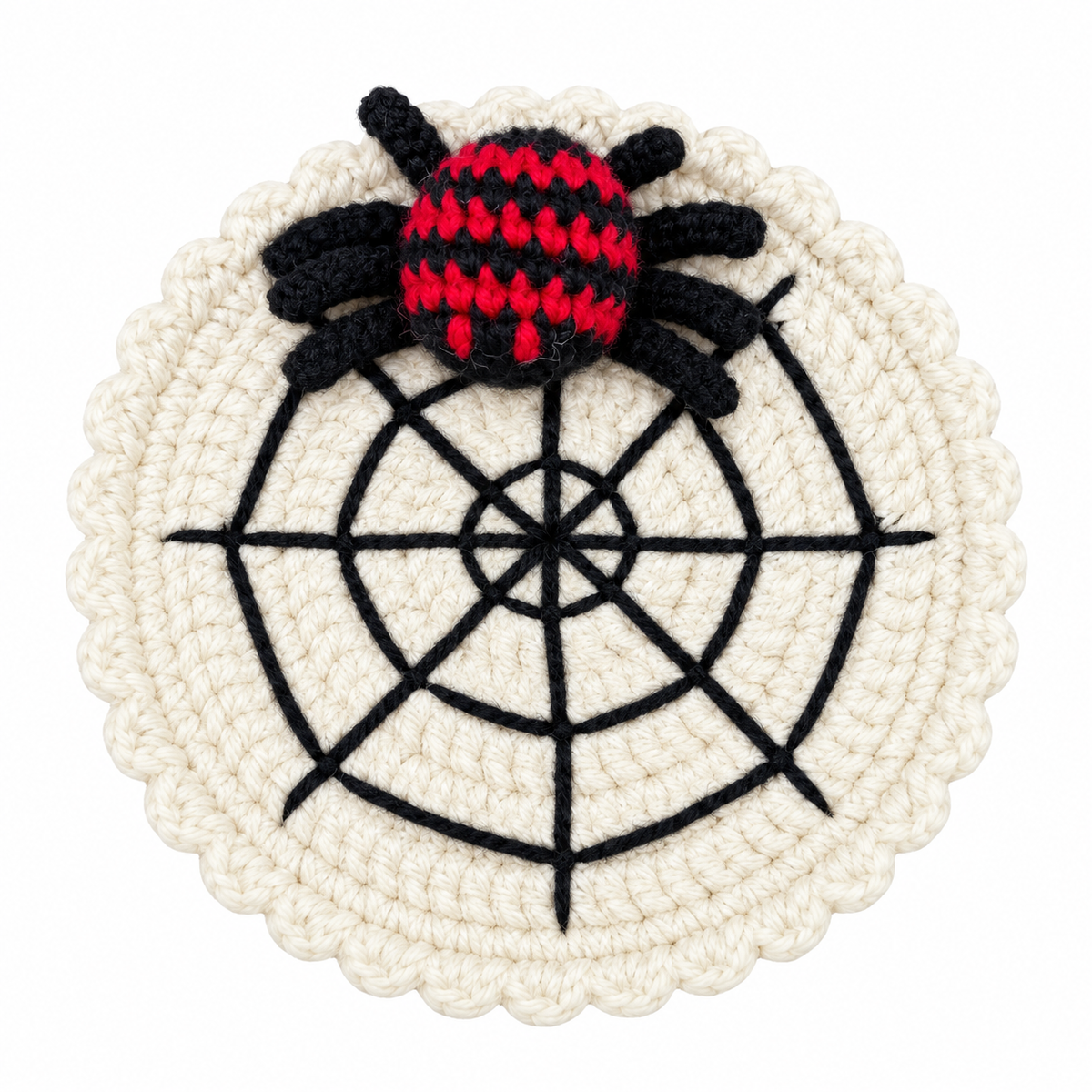 Halloween-Spinnen-Häkeluntersetzer - Beige - Einheitsgröße - image 5