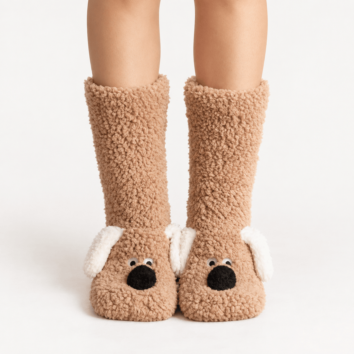 Kuschelige Sherpa-Haussocken für Welpen (2 Paar) - Khaki - EU36-43 (US3-9) - image 5