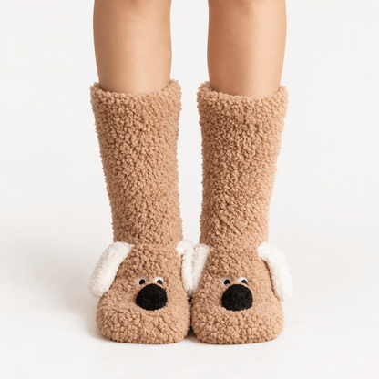 Kuschelige Sherpa-Haussocken für Welpen (2 Paar) - Khaki - EU36-43 (US3-9) - image 5