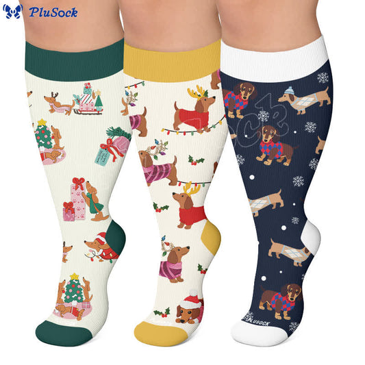 Weihnachtsstrümpfe mit Rentier- und Dackelmotiv in Übergröße - image 0