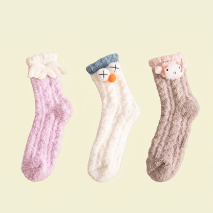 Weihnachtssocken mit 3D-Cartoon-Motiv (3 Paar) - A+B+C - EU36-44 (US3-10) - image 3
