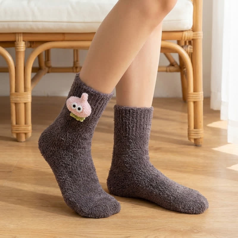 Flauschige Socken mit Tiermotiven, gefüttert mit Sherpa-Fleece (2 Paar) - Dunkelgrau - EU36-42 (US3-8,5) - image 8