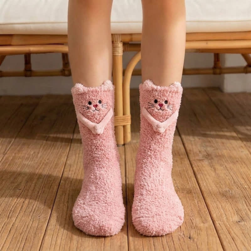 Niedliche Katzenhand hält Socken - Rosa - EU36-42 (US3-8,5) - image 1