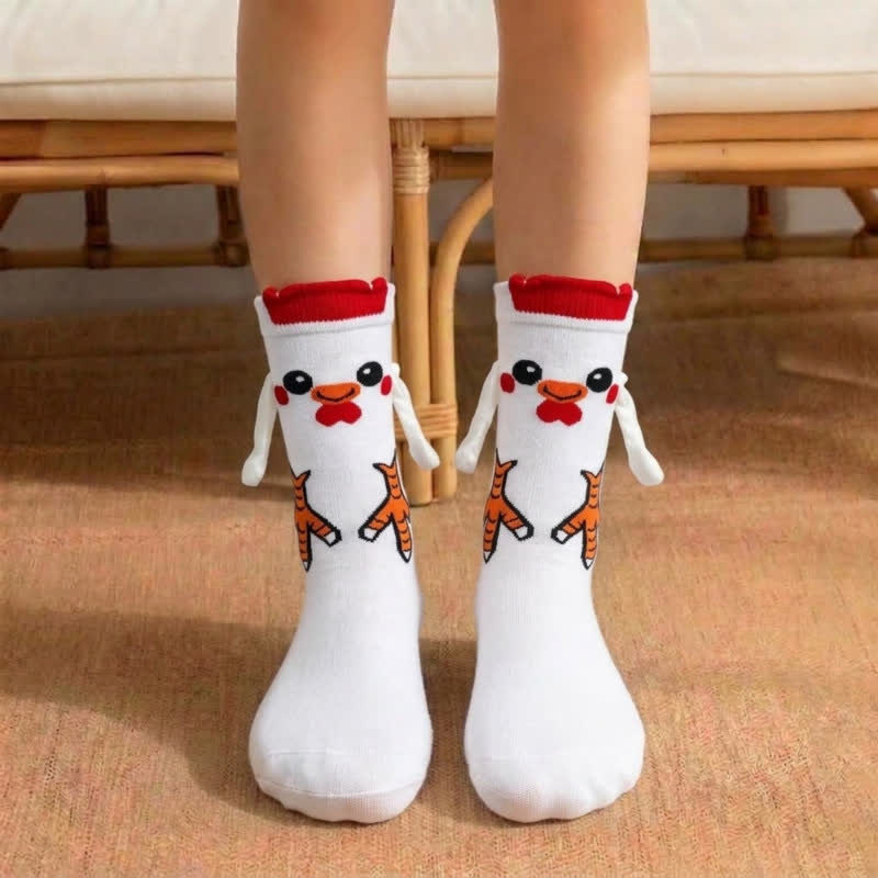 Skurrile Socken mit Cartoon-Figuren (3 Paar) - Weiß - EU36-42 (US3-8,5) - image 0