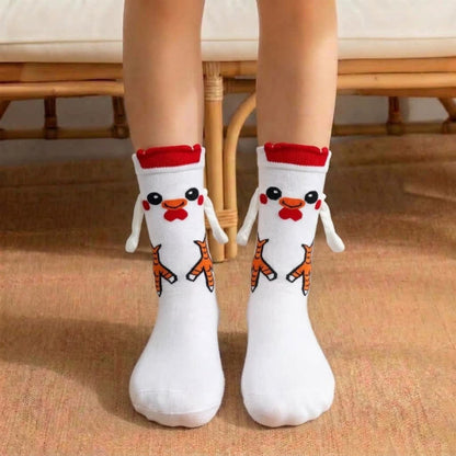 Skurrile Socken mit Cartoon-Figuren (3 Paar) - Weiß - EU36-42 (US3-8,5) - image 0