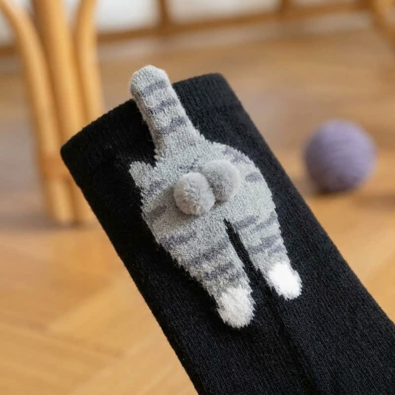 Niedliche Katzen-Viertelsocken (3 Paar) - image 3