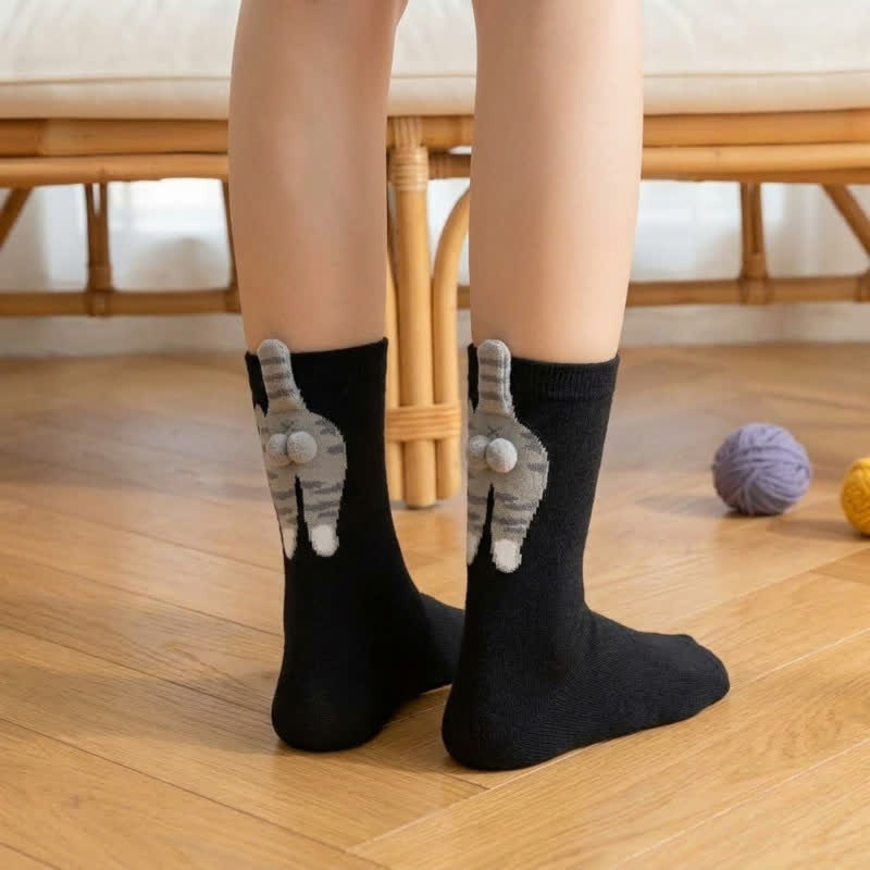Niedliche Katzen-Viertelsocken (3 Paar) - Schwarz - EU36-42 (US3-8,5) - image 1