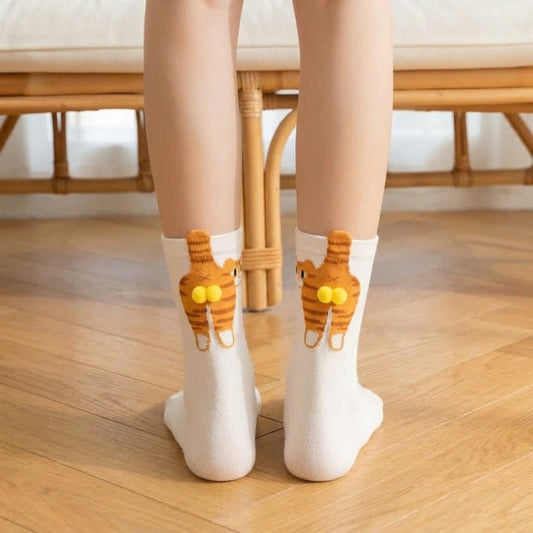 Niedliche Katzen-Viertelsocken (3 Paar) - Weiß - EU36-42 (US3-8,5) - image 0