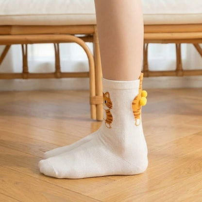 Niedliche Katzen-Viertelsocken (3 Paar) - image 4