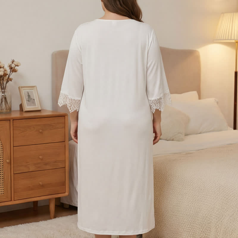 Nachthemd mit Spitzenbesatz, Loungewear - image 3