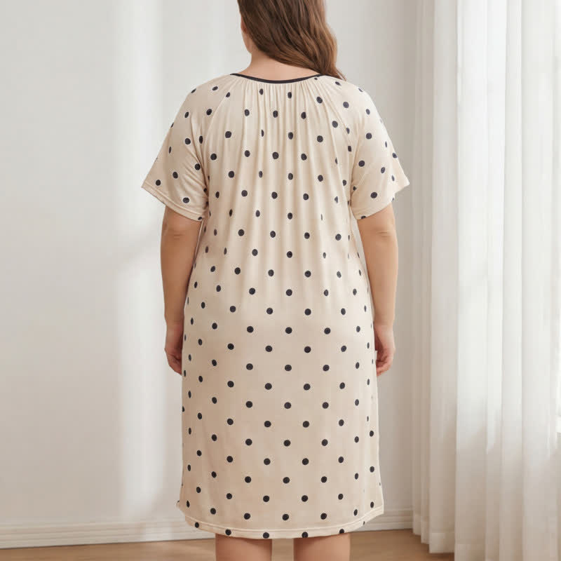 Weiches Nachthemd mit Polka-Dot-Loungewear - image 2