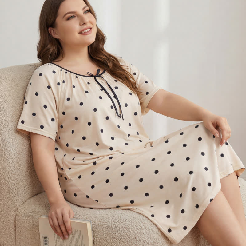 Weiches Nachthemd mit Polka-Dot-Loungewear - image 1