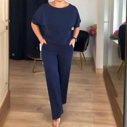 Dreiteiliges Loungewear-Set aus Tencel-Mischgewebe mit Gürtel und weitem Bein - image 6