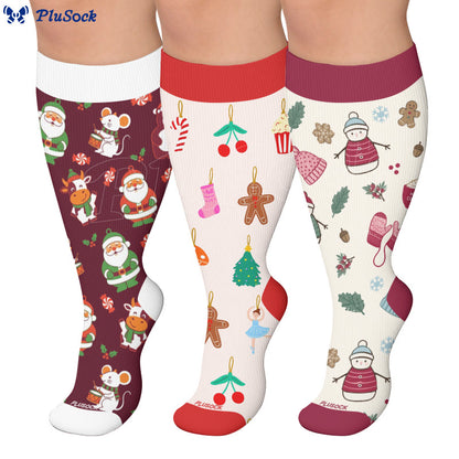 Kompressionsstrümpfe mit Weihnachtsmotiven in Übergröße - image 0