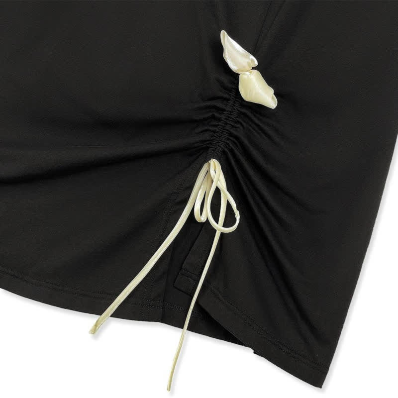Set aus Top mit Kordelzug und fließendem Rock in Übergröße - image 6
