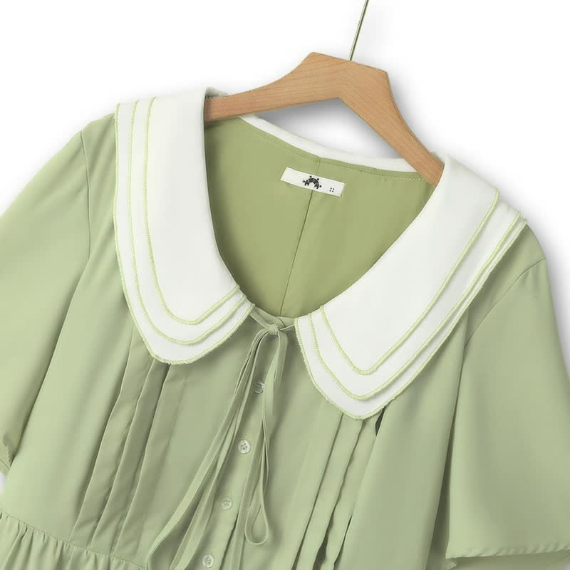 Süßes Midikleid mit Peter-Pan-Kragen - image 1
