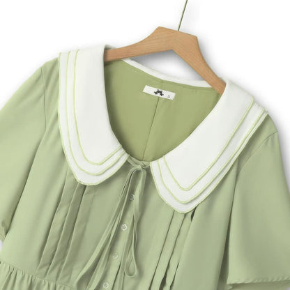 Süßes Midikleid mit Peter-Pan-Kragen - image 1