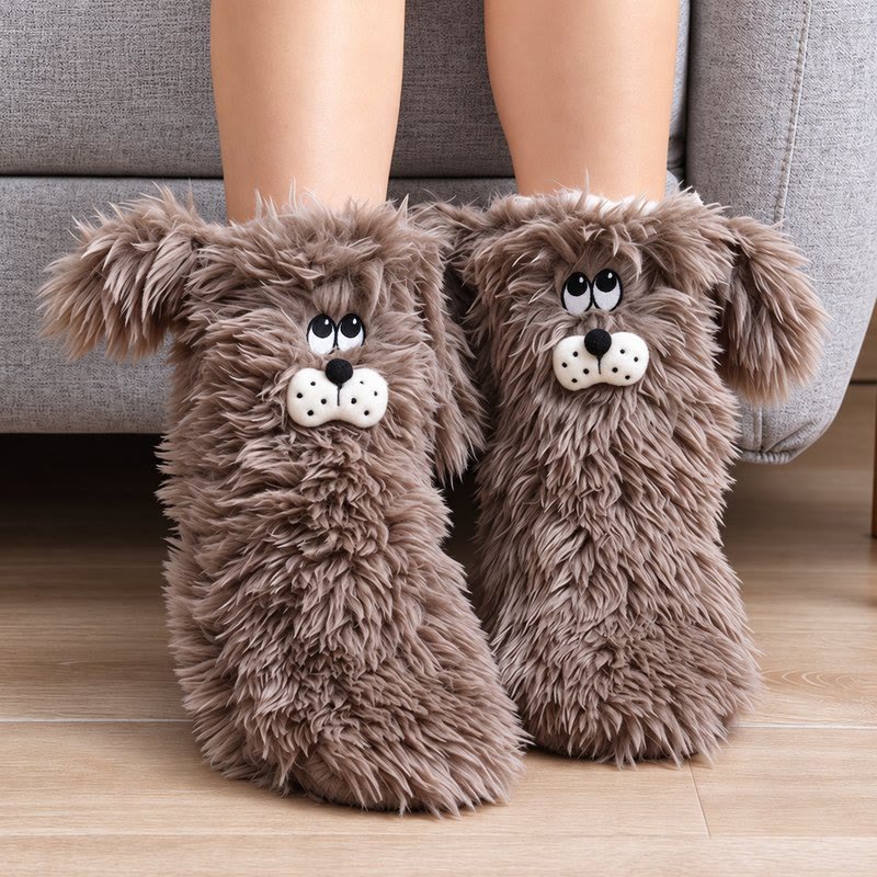Gemütliche Hundehausschuhsocken - Braun - EU36-41 (US3-7,5) - image 3