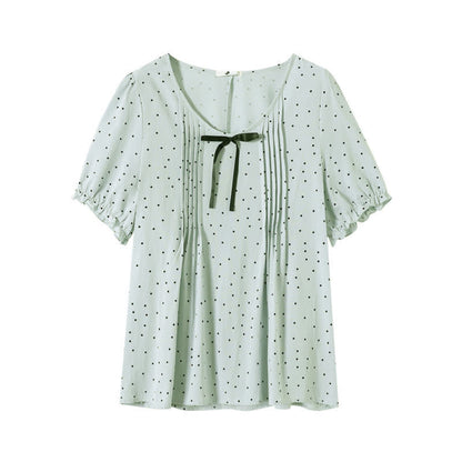 Schwarzes, gemustertes Rock-Set in Übergröße mit hohem Bund - Bluse - 6XL - image 1