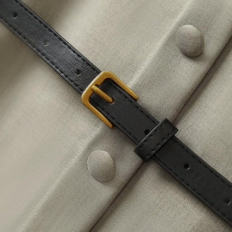 Vintage-Midikleid mit Lagen und Gürtel - image 1