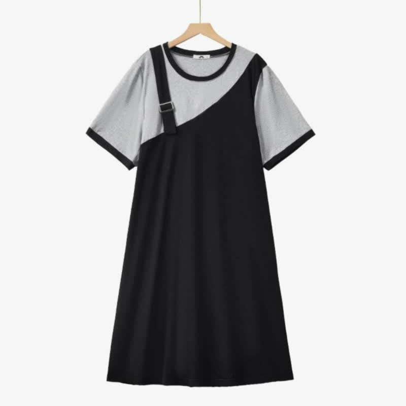 Lässiges Midikleid im Lagenlook - Schwarz - 6XL - image 0