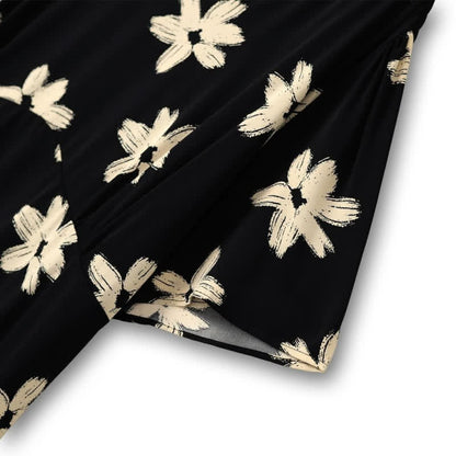 Midikleid mit geschwungenem Schnitt, floralem V-Ausschnitt - image 5