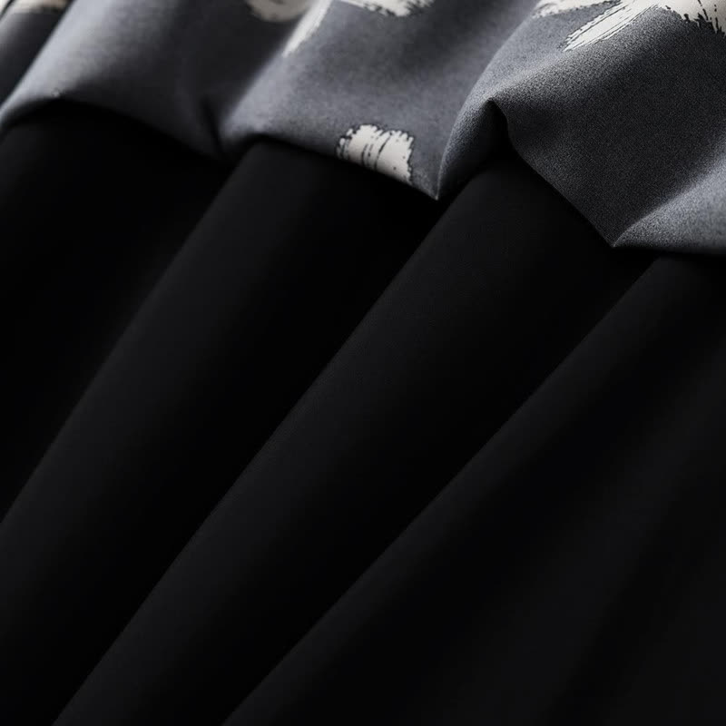 Midikleid mit geschwungenem Schnitt, floralem V-Ausschnitt - image 6