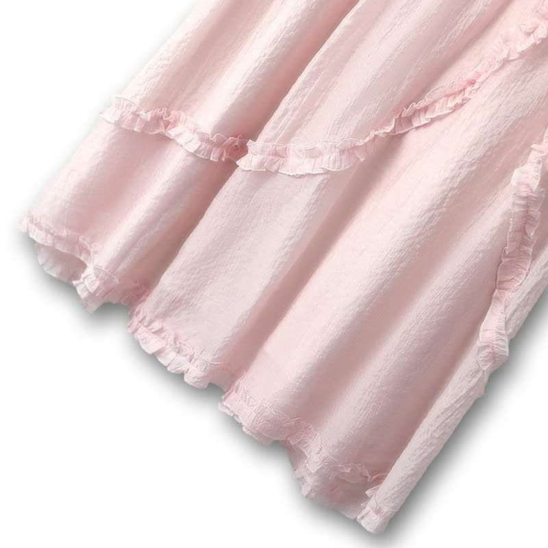 Plus Size Rüschen-Midikleid mit Bindeband - image 3