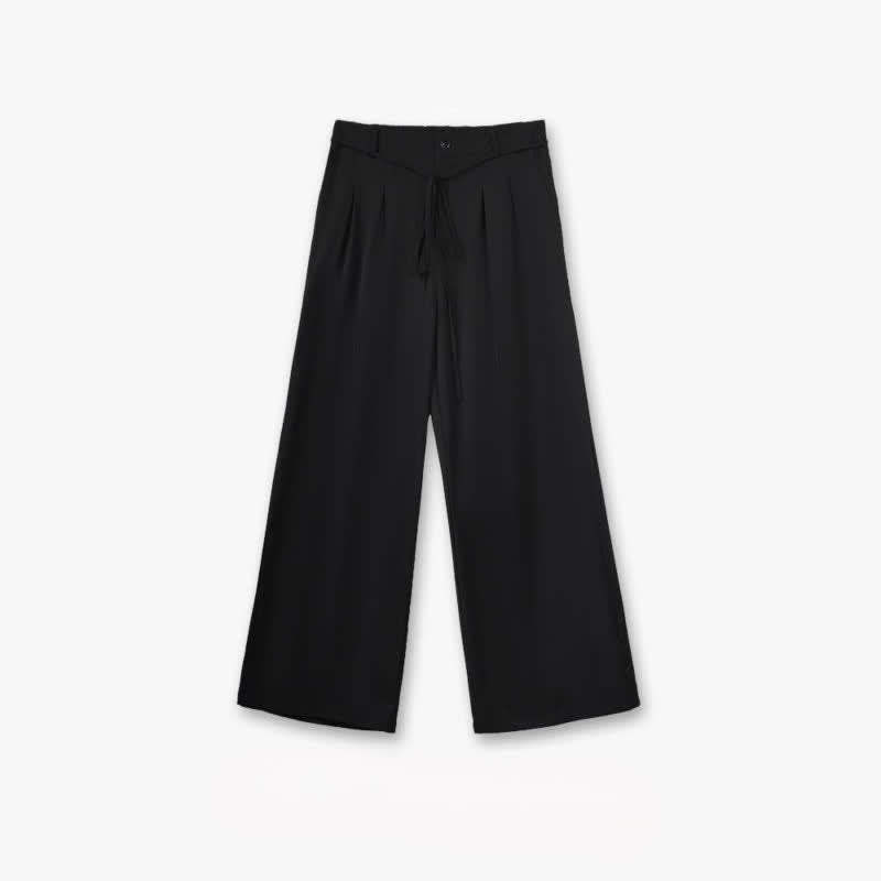 Schwarze, weite Hose mit Kordelzug - Schwarz - 6XL - image 0