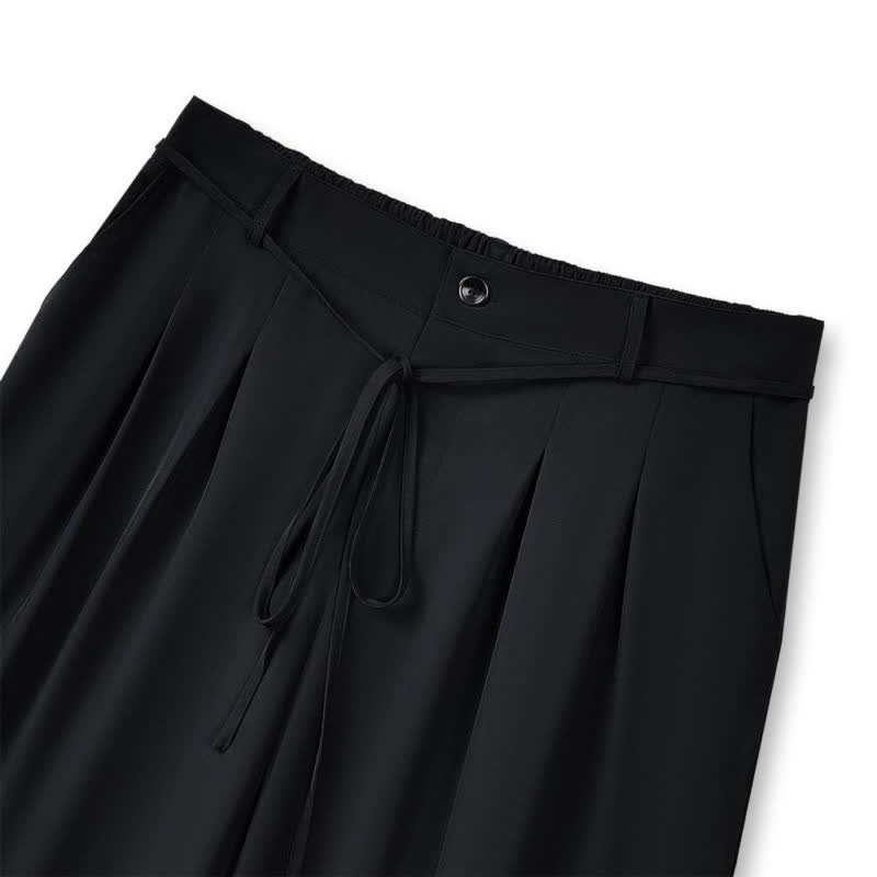 Schwarze, weite Hose mit Kordelzug - image 1
