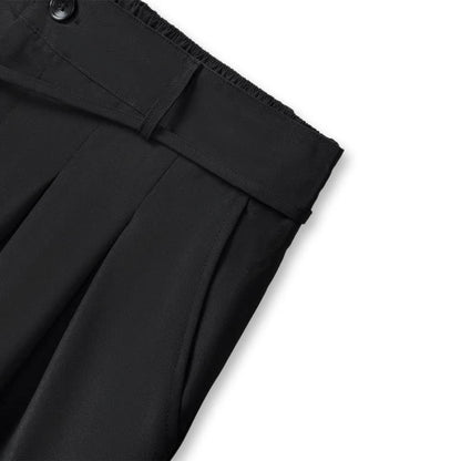 Schwarze, weite Hose mit Kordelzug - image 2