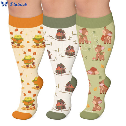 Kompressionsstrümpfe mit Herbstmotiven in Übergröße - image 0