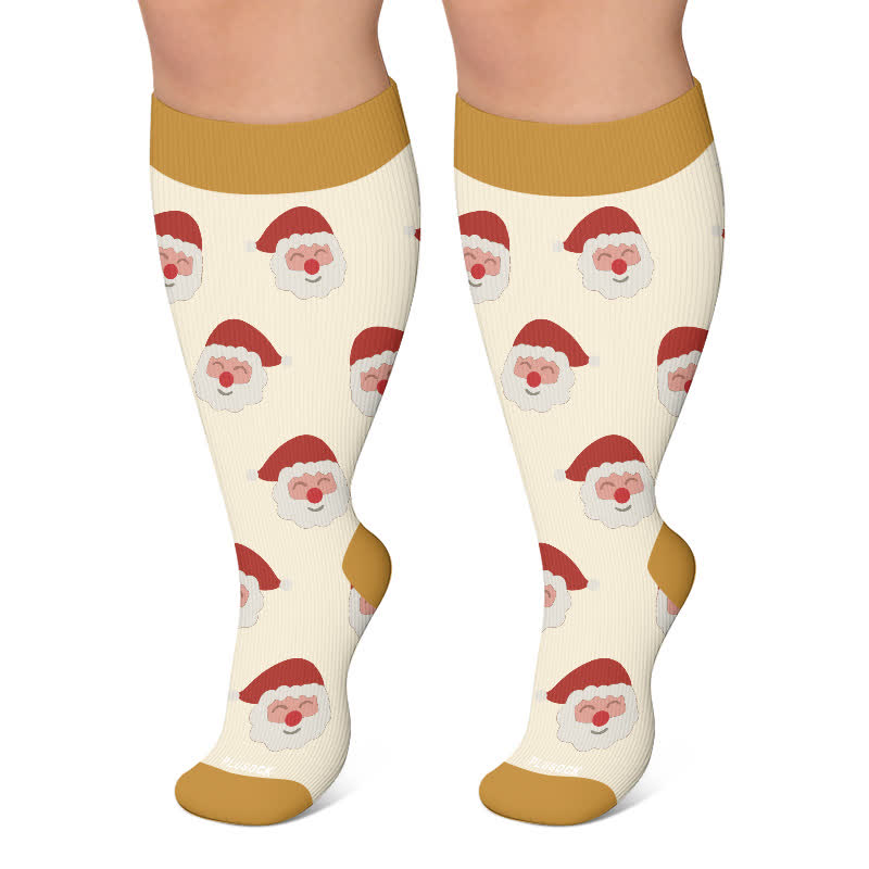 Kompressionsstrümpfe mit Weihnachtsmotiven in Übergröße - Khaki - 4XL - image 4