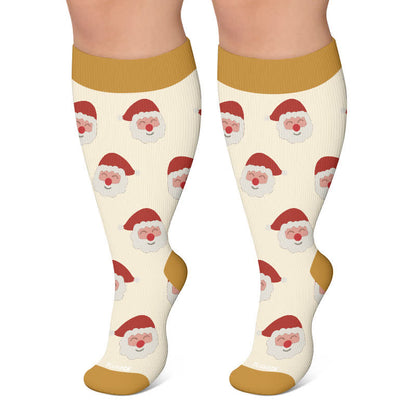 Kompressionsstrümpfe mit Weihnachtsmotiven in Übergröße - Khaki - 4XL - image 4