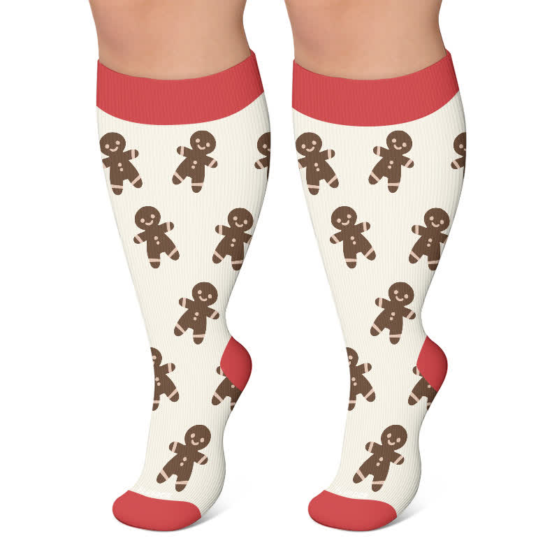 Kompressionsstrümpfe mit Weihnachtsmotiven in Übergröße - Rot - 4XL - image 6