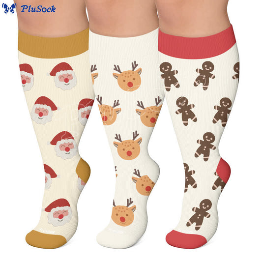 Kompressionsstrümpfe mit Weihnachtsmotiven in Übergröße - image 0